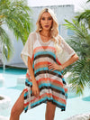 Cutout Striped Cover-Up with Tassel Trendsi