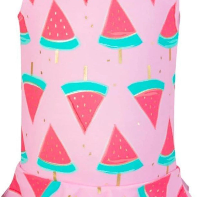 SnapperRock Little Girls Skirted Watermelon Swimsuit G13049 Pink / 3-6 Months Snapper Rock