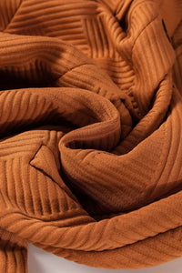 Textured Button Down Collared Neck Coat Trendsi