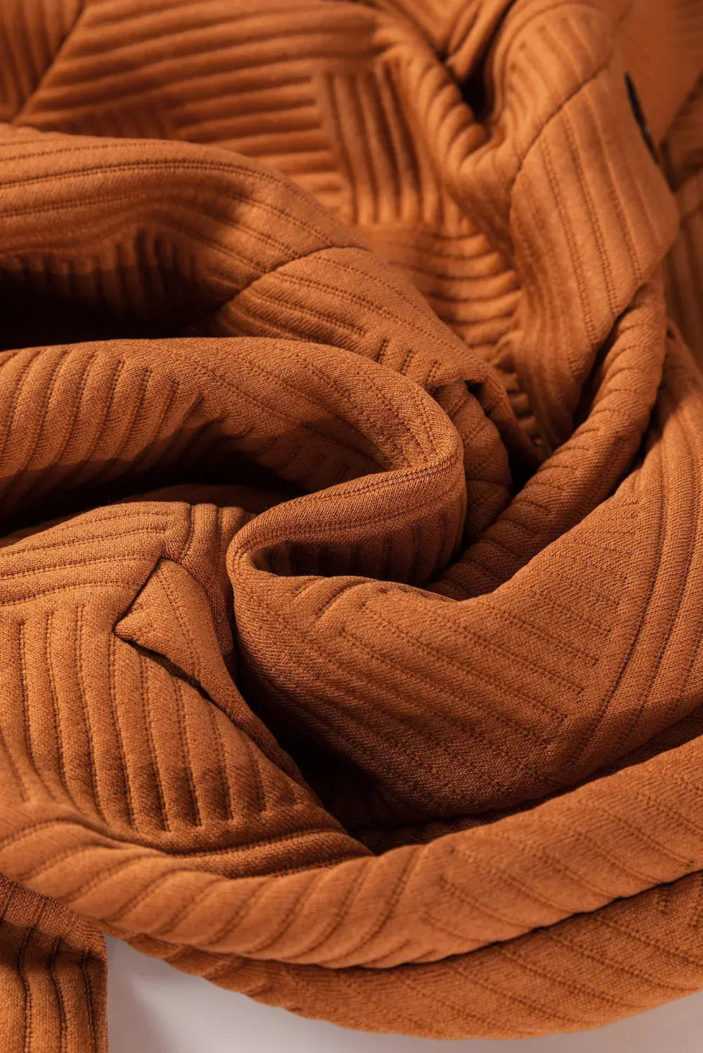 Textured Button Down Collared Neck Coat Trendsi