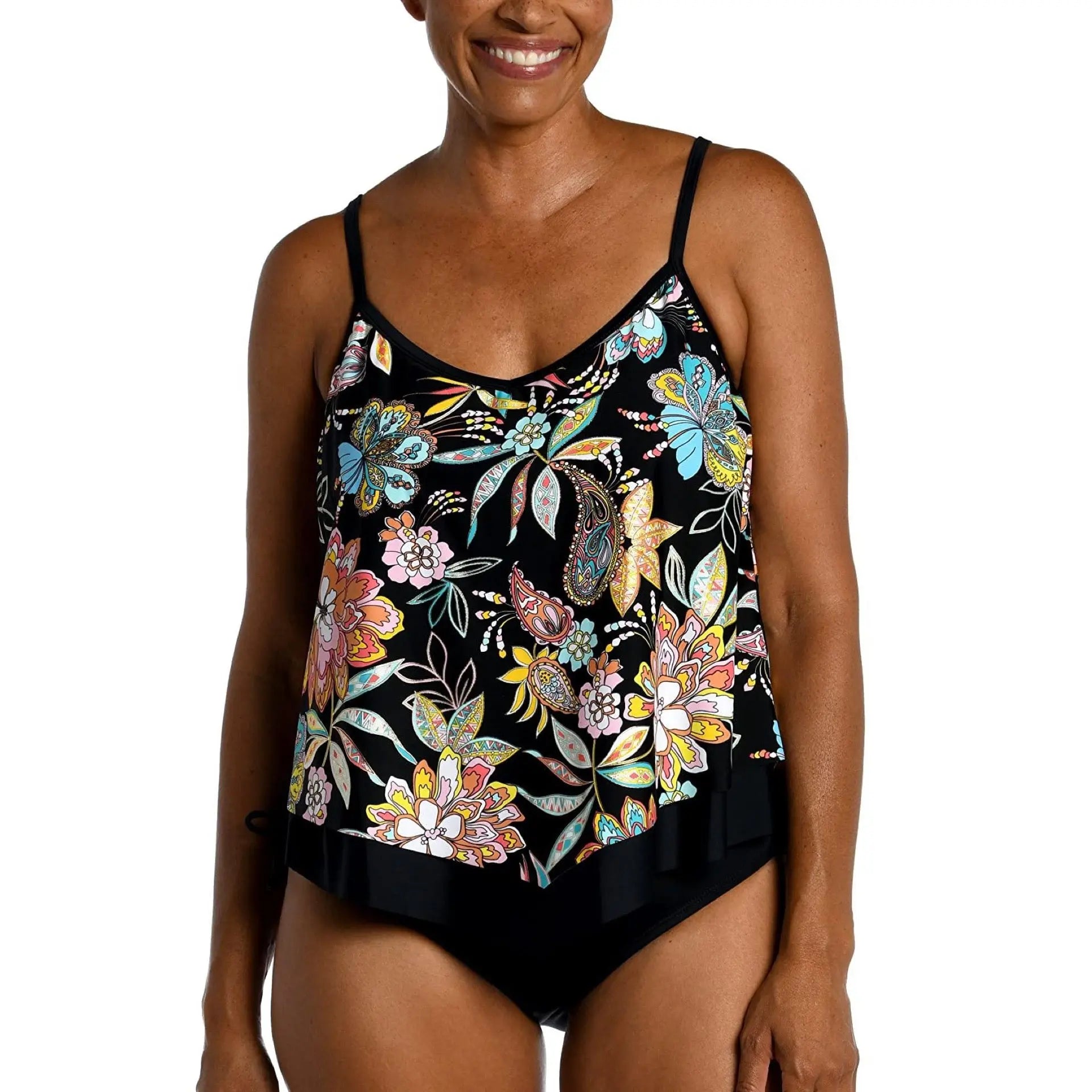 Maxine of Hollywood Women S Standard V-Neck Flutter Tankini Swimsuit Top Maxine of Hollywood