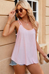 Eyelet Scoop Neck Spaghetti Strap Cami Trendsi