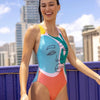 Sporti Piped Splice Wide Strap One Piece Swimsuit Sporti