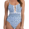 La Blanca Breeze Strappy Mio One-Piece Swimsuit in Capri Blue La Blanca