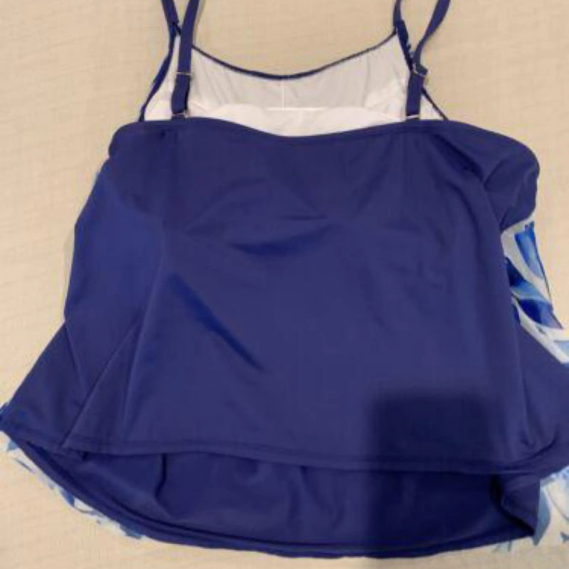 24th & Ocean Women's Flyaway Front Tankini Swimsuit Top, Multi//Seaside Floral 24th & Ocean