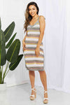 Striped Tie Shoulder Split Cover Up Dress Trendsi