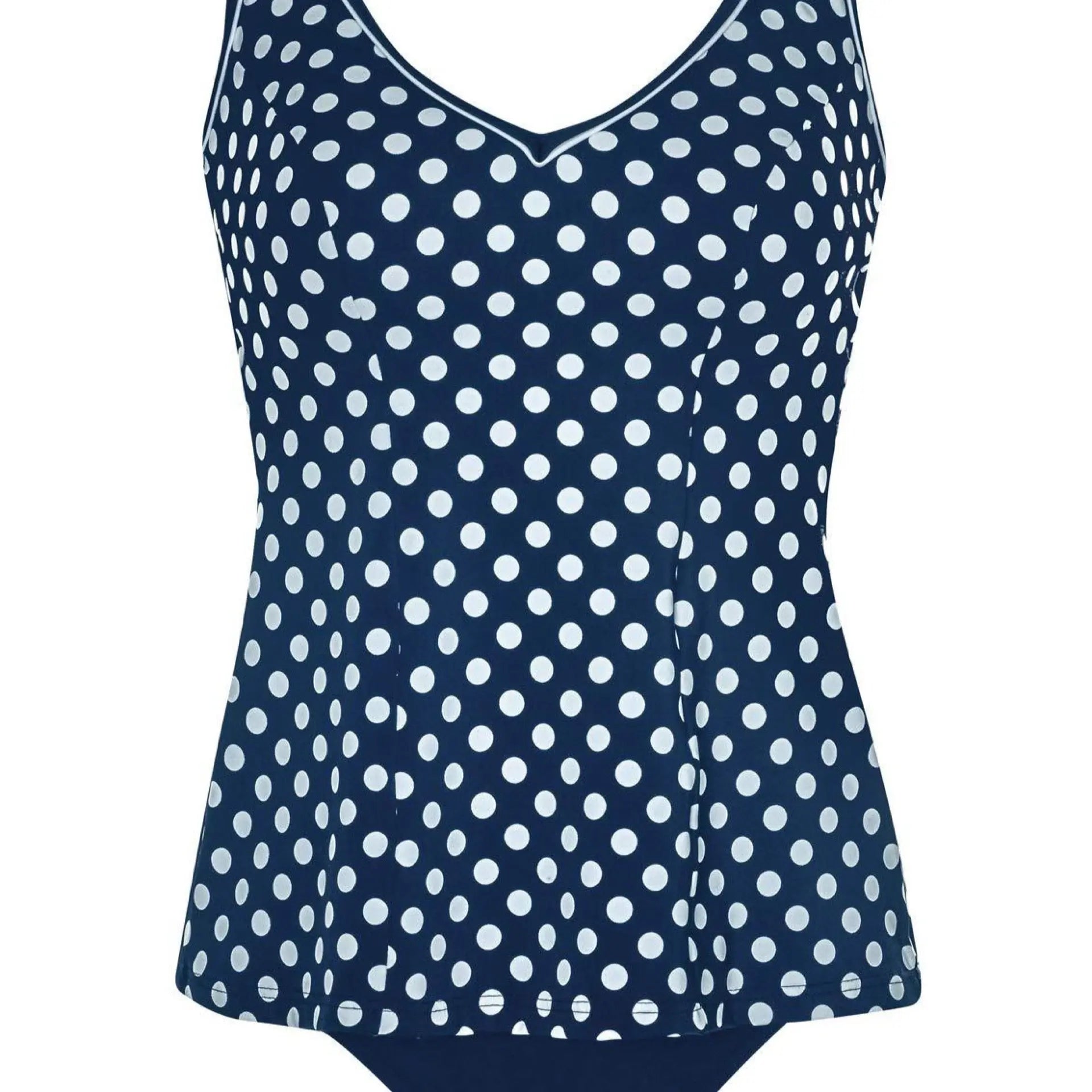 Women ' S Polka Dot Tankini Top Night Blue Makuwa Swim Wear