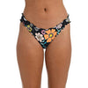 Hobie womens Cinched Back Hipster Swimsuit Bikini Bottoms, Black Peace, Love, & Daisies Hobie