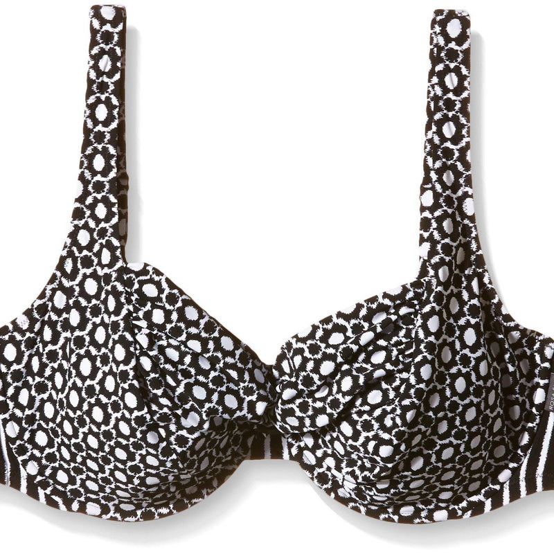 Rosa Faia Women's Bikini-Oberteil Hermine Underwired Bikini Top, Bleu and White F-Cup