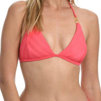 La Blanca Linea Triangle Bikini Top in Coral Sun La Blanca