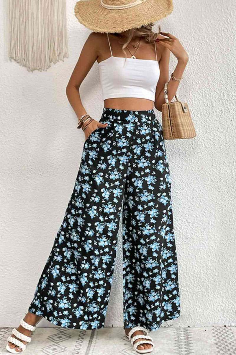 Floral Pocket Culottes Trendsi