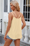 Eyelet Scoop Neck Spaghetti Strap Cami Trendsi