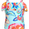 La Blanca Kids' Breezy Ruffle Off the Shoulder One-Piece Swimsuit in Multi UPF 50 Hobie Girls