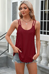 Eyelet Scoop Neck Spaghetti Strap Cami Trendsi