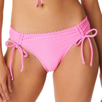 Jessica Simpson Women's Pretty in Pique Side-Ruched Bikini Bottoms Women's Swimsuit Jessica Simpson