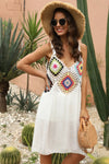 Geometric V-Neck Spaghetti Strap Cover Up Dress Trendsi