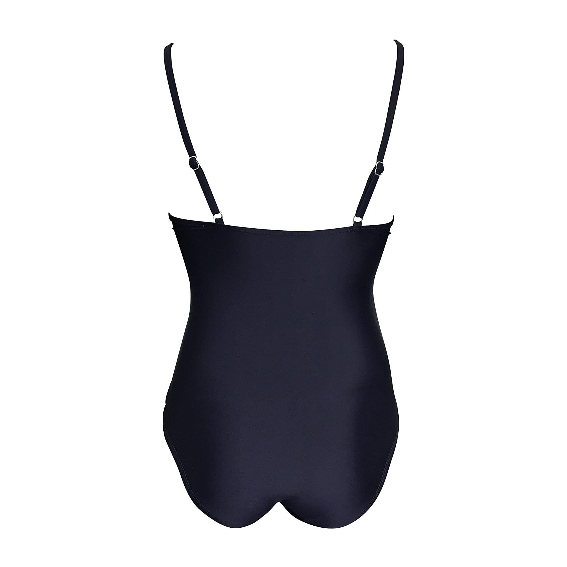 Nautica Women's One Piece Swimsuit Polyester/Elastane Blend 8L006D9 Navy Blue (Medium)