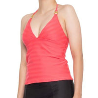 La Blanca Linea Halter Tankini Top in Coral Sun La Blanca