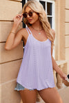 Eyelet Scoop Neck Spaghetti Strap Cami Trendsi