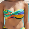 Lavand Multi Color Under Wire Bra Bikini Top