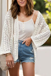 Openwork Open Front Dropped Shoulder Cardigan - Makuwa Swim Wear