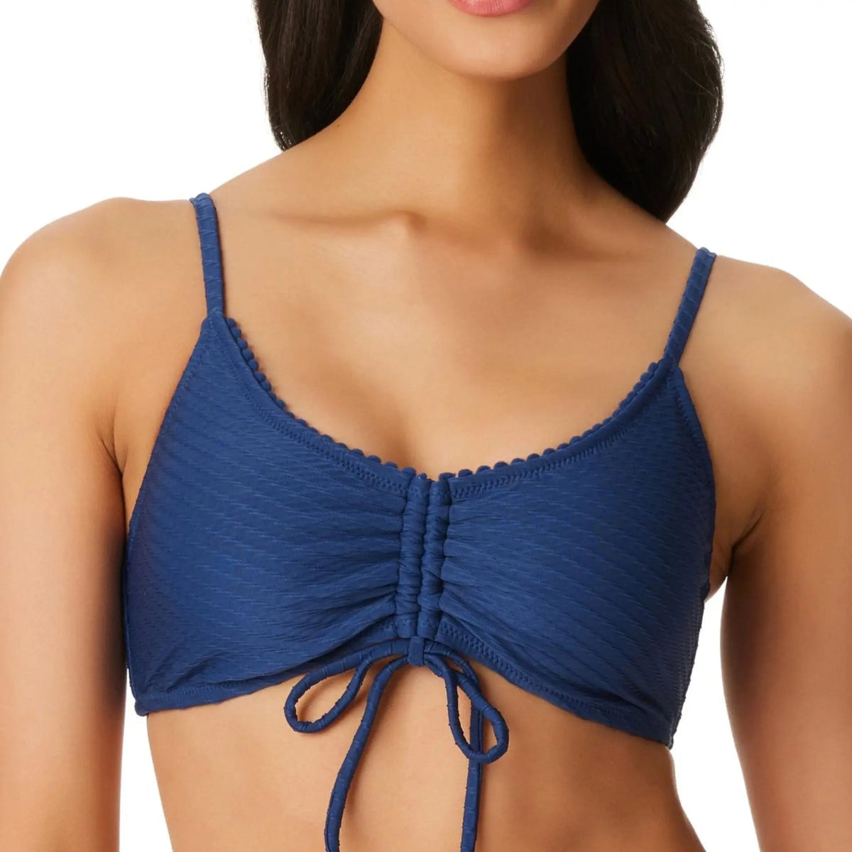 Jessica Simpson Women's Pretty in Pique Ruched Bikini Top Women's Swimsuit Jessica Simpson