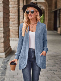 Open Front Cardigan with Pockets Trendsi