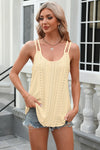 Eyelet Scoop Neck Spaghetti Strap Cami Trendsi