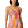 Jessica Simpson Femme Stripe Escape to Pacific Tie-Front Tankini Top Jessica Simpson
