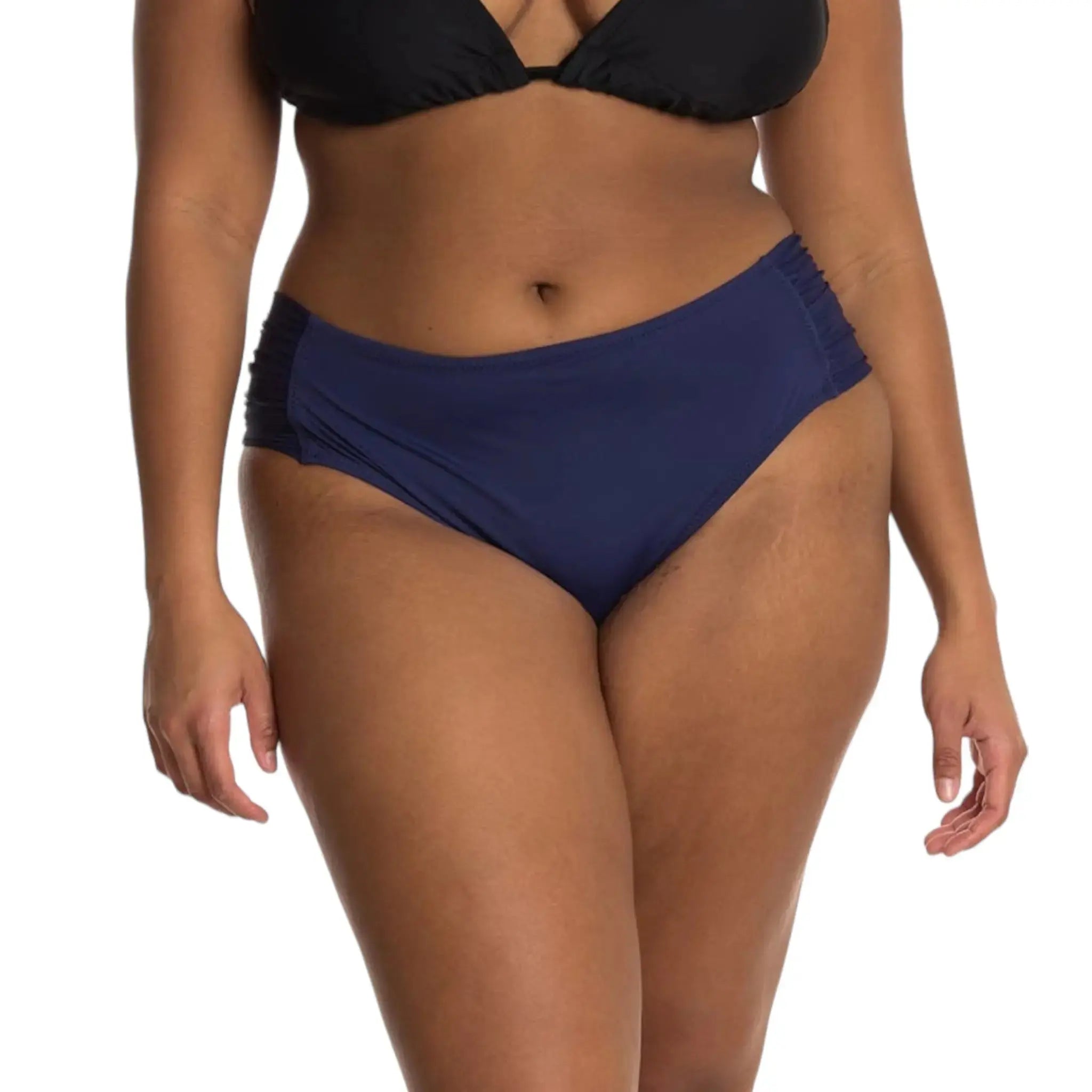 Becca Plus Size Solid Color Code Hipster Bottoms Women's Swimsuit Becca