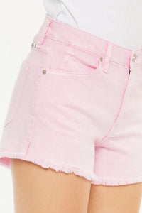 Kancan Raw Hem High Waist Denim Shorts Trendsi