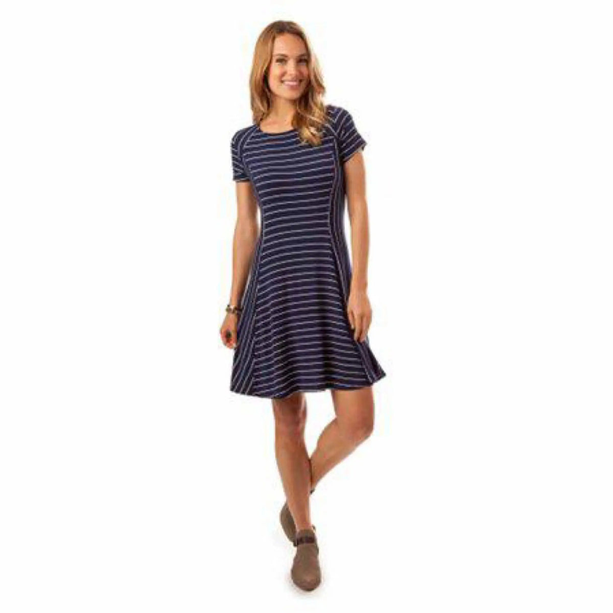Southern Tide Womens Stripe Campus Dress (Nautical Navy Makuwa Swim Wear