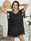 Tassel Boat Neck Flutter Sleeve Cover Up Trendsi