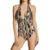 Bleu by Rod Beattie Walk on the Wild Side Plunge One-Piece Swimsuit in Natural Bleu Rod