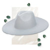 SDH Women's Light Blue Faux Felt Wide Brim Fedora WearMSW