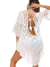Backless Cutout Three-Quarter Sleeve Cover Up Trendsi