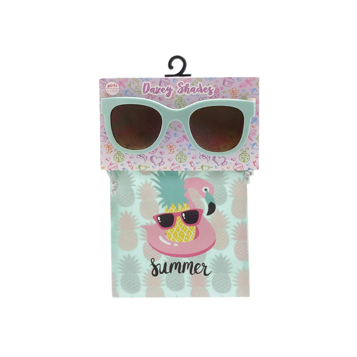 Shark Eyes, Inc- Girl’s  Sunglasses with Accessory Bag Combo Set Summer Glasses Makuwa Swim Wear