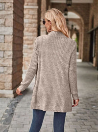 Open Front Cardigan with Pockets Trendsi