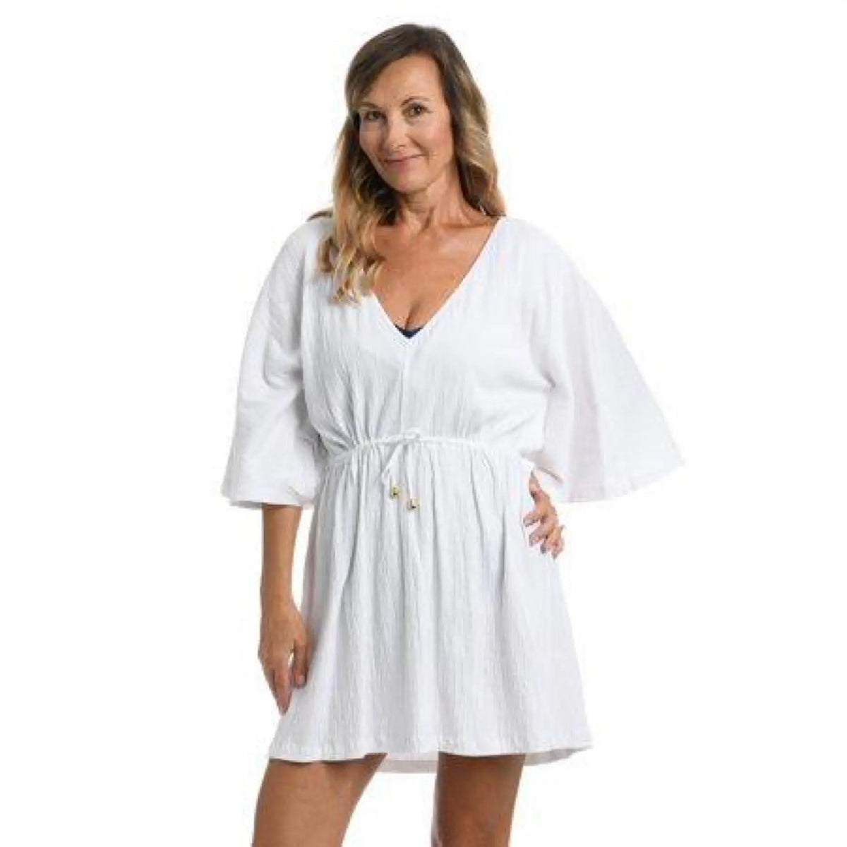 Maxime of Hollywood Women’s Solid Kimono Tunic Up Makuwa Swim Wear