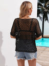 Cutout Round Neck Short Sleeve Cover Up Trendsi
