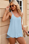 Eyelet Scoop Neck Spaghetti Strap Cami Trendsi