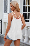 Eyelet Scoop Neck Spaghetti Strap Cami Trendsi