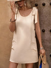 Scoop Neck Tie Shoulder Mini Dress Trendsi