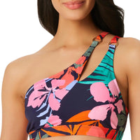 Jessica Simpson Women's Island Paradise One-Shoulder Bikini Top Women's Swimsuit Jessica Simpson