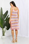 Striped Tie Shoulder Split Cover Up Dress Trendsi