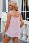 Eyelet Scoop Neck Spaghetti Strap Cami Trendsi
