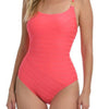 La Blanca Linea Cross Back Mio One-Piece Swimsuit in Coral Sun La Blanca