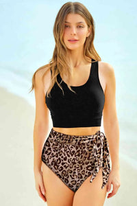 Two-Tone Tied Two-Piece Swimsuit Trendsi