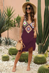 Geometric V-Neck Spaghetti Strap Cover Up Dress Trendsi