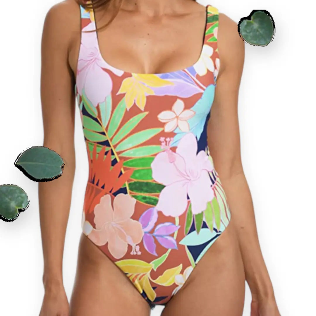 Citrus Women's One Piece Tropical Reversible Swimsuit Citrus